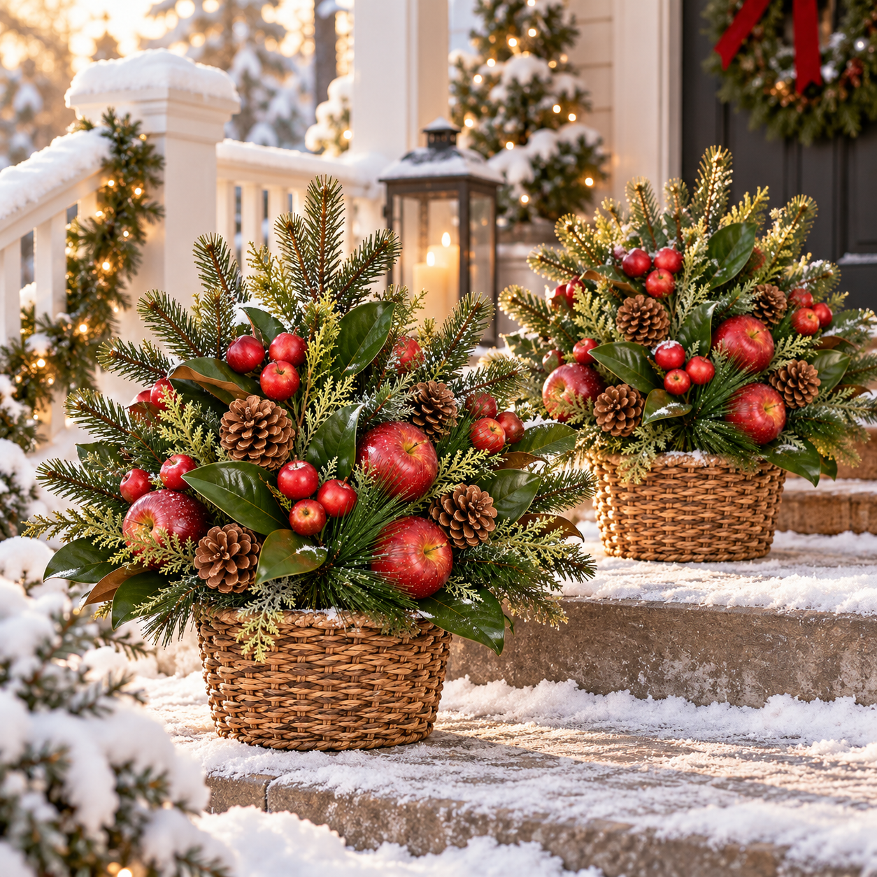3-Pack Vintage Woodland Apple Christmas Picks