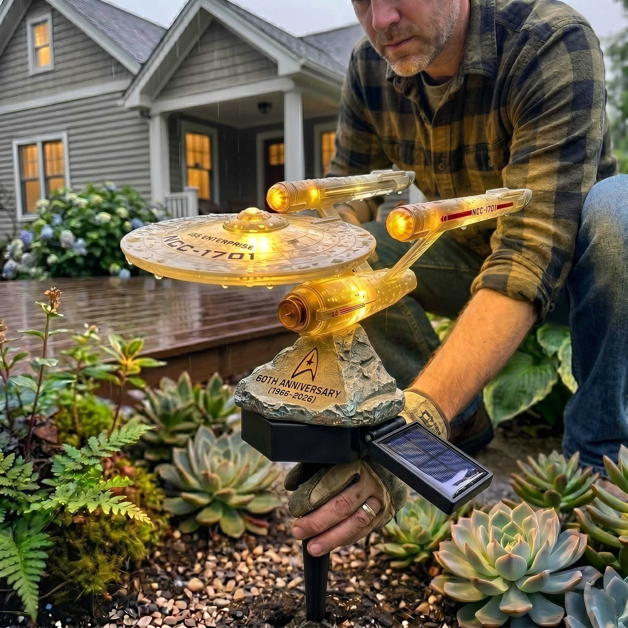 ST USS Enterprise 60th Anniversary Solar Garden Light