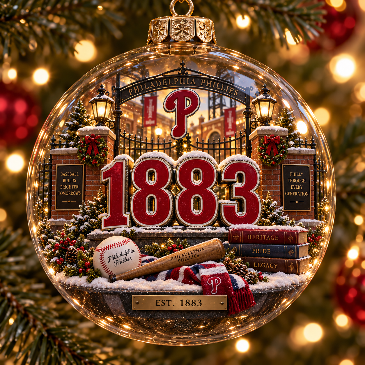 ⚾🎄 More Than a Game – Light-Up Baseball Heritage Christmas Ornament