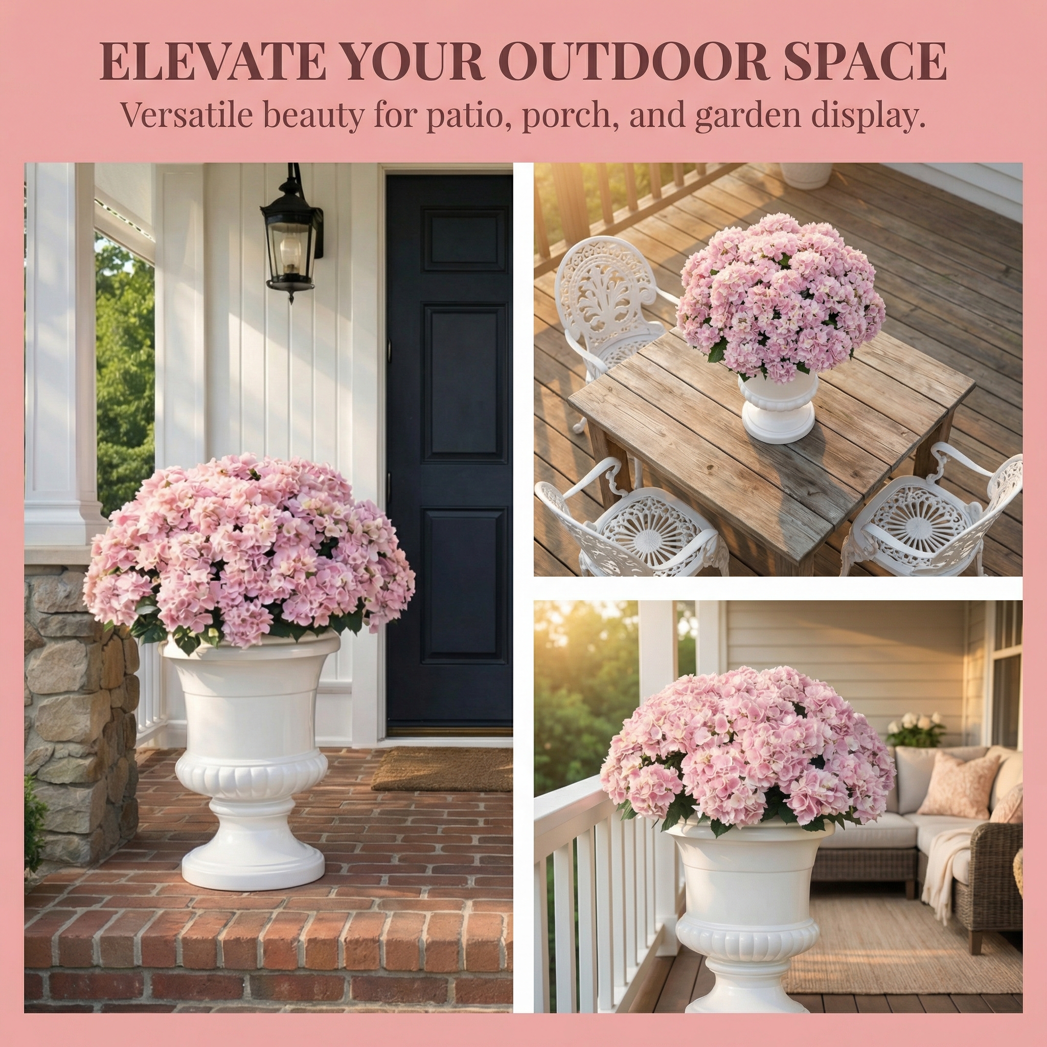 5-Head Hydrangea Stem for Indoor & Outdoor Use UV Protected