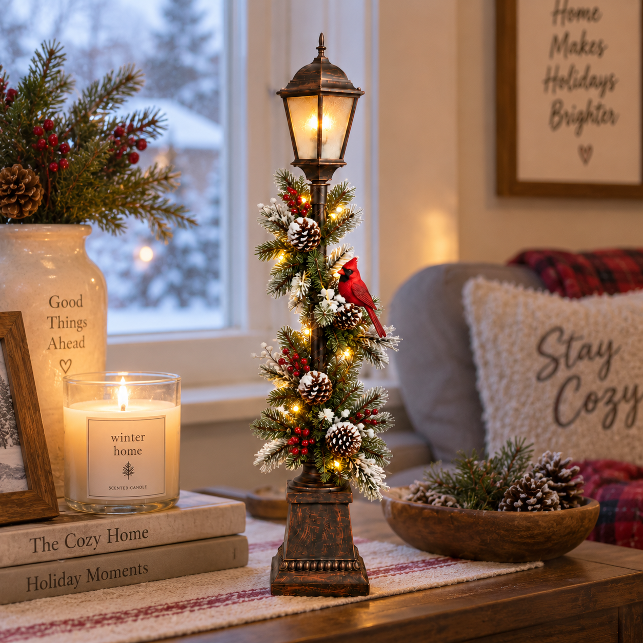Old Christmas Streetlight – Lighted Tabletop Holiday Decor