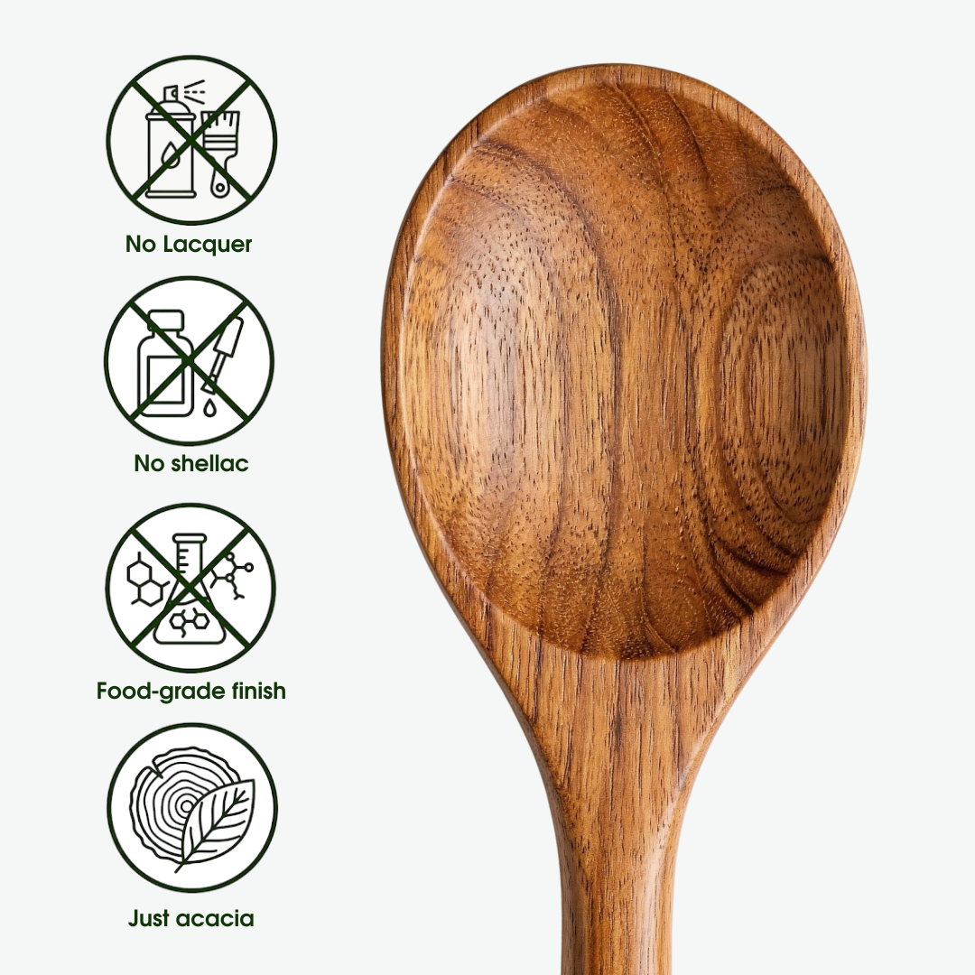 🛡️7-Piece Acacia Wood Utensil Set ✅ Lifetime‑Guaranteed Non‑Toxic Wooden Cooking Tools