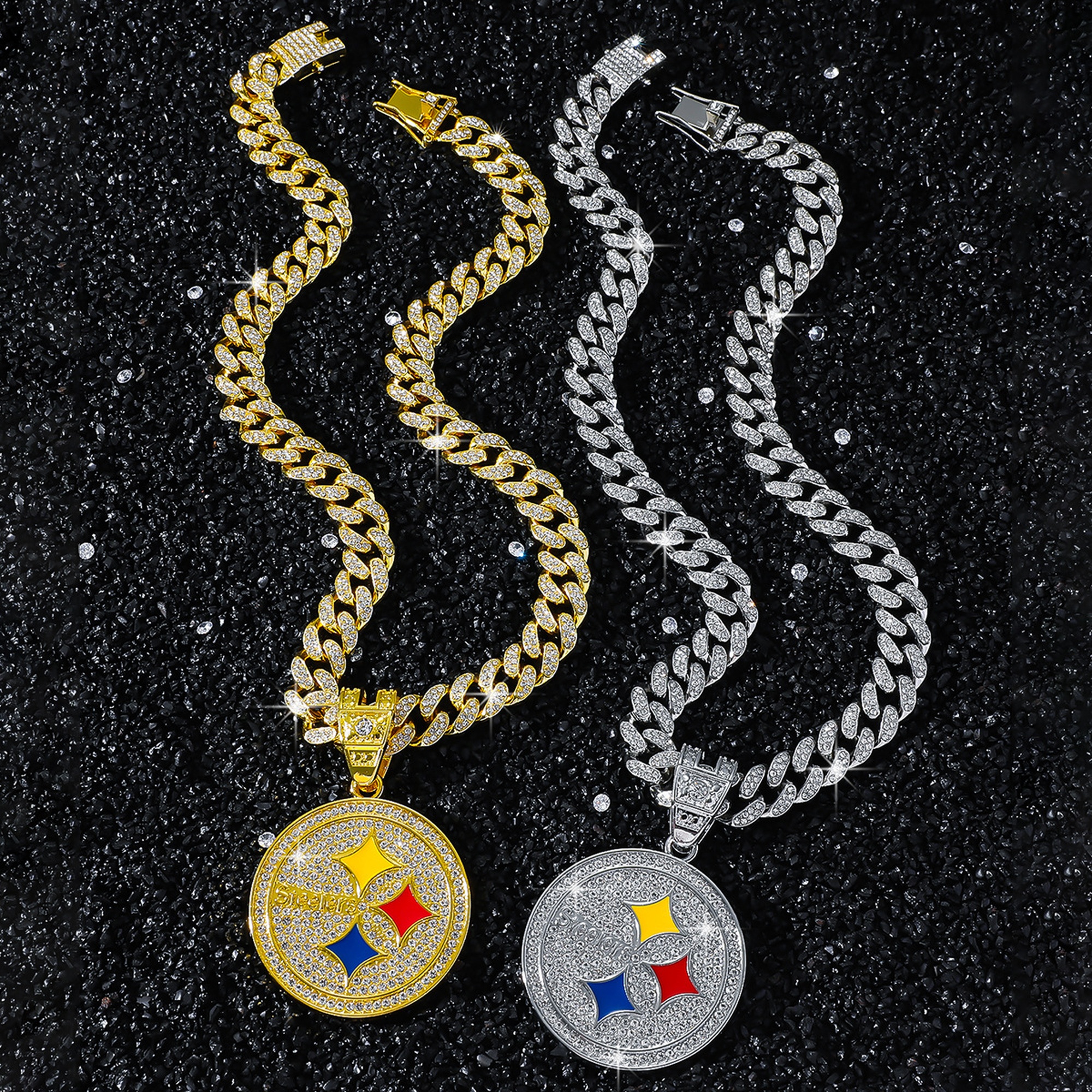 Football Team Cuban Link Pendant Necklace