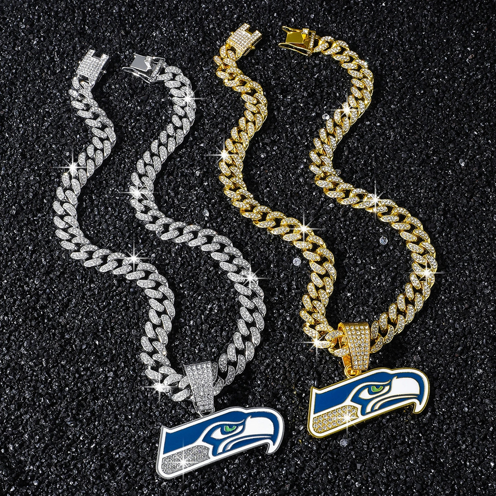 Football Team Cuban Link Pendant Necklace