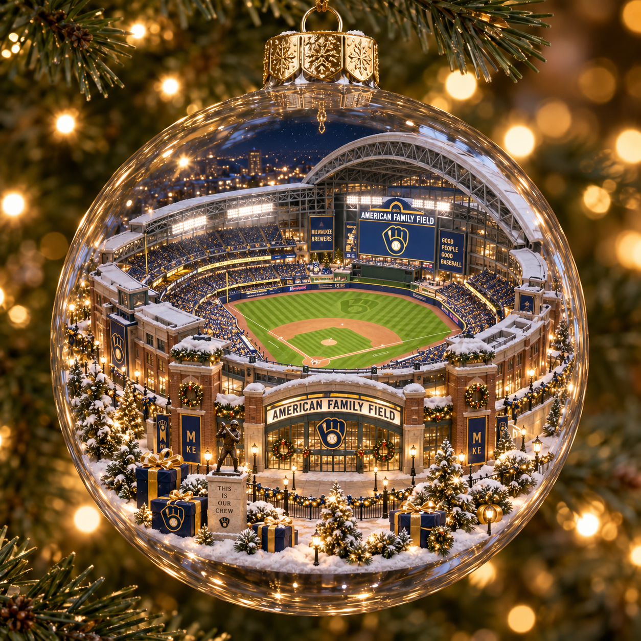 ⚾🎄 Good People. Good Baseball. – Light-Up Baseball Heritage Christmas Ornament