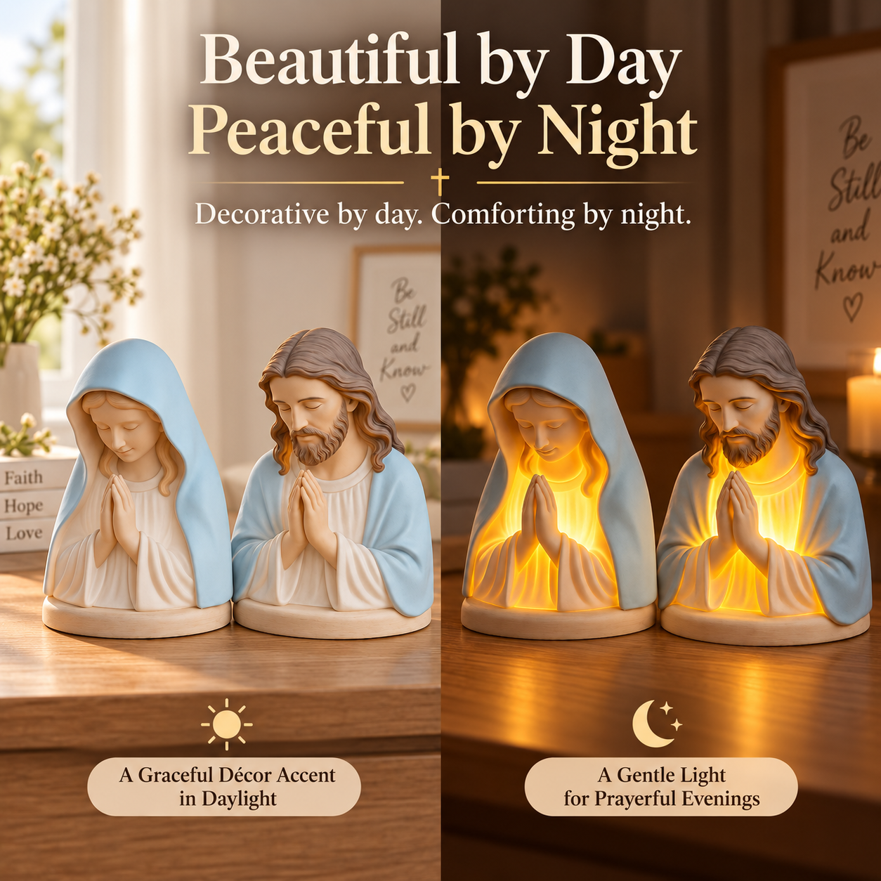 Handmade Resin Christian Prayer Night Light