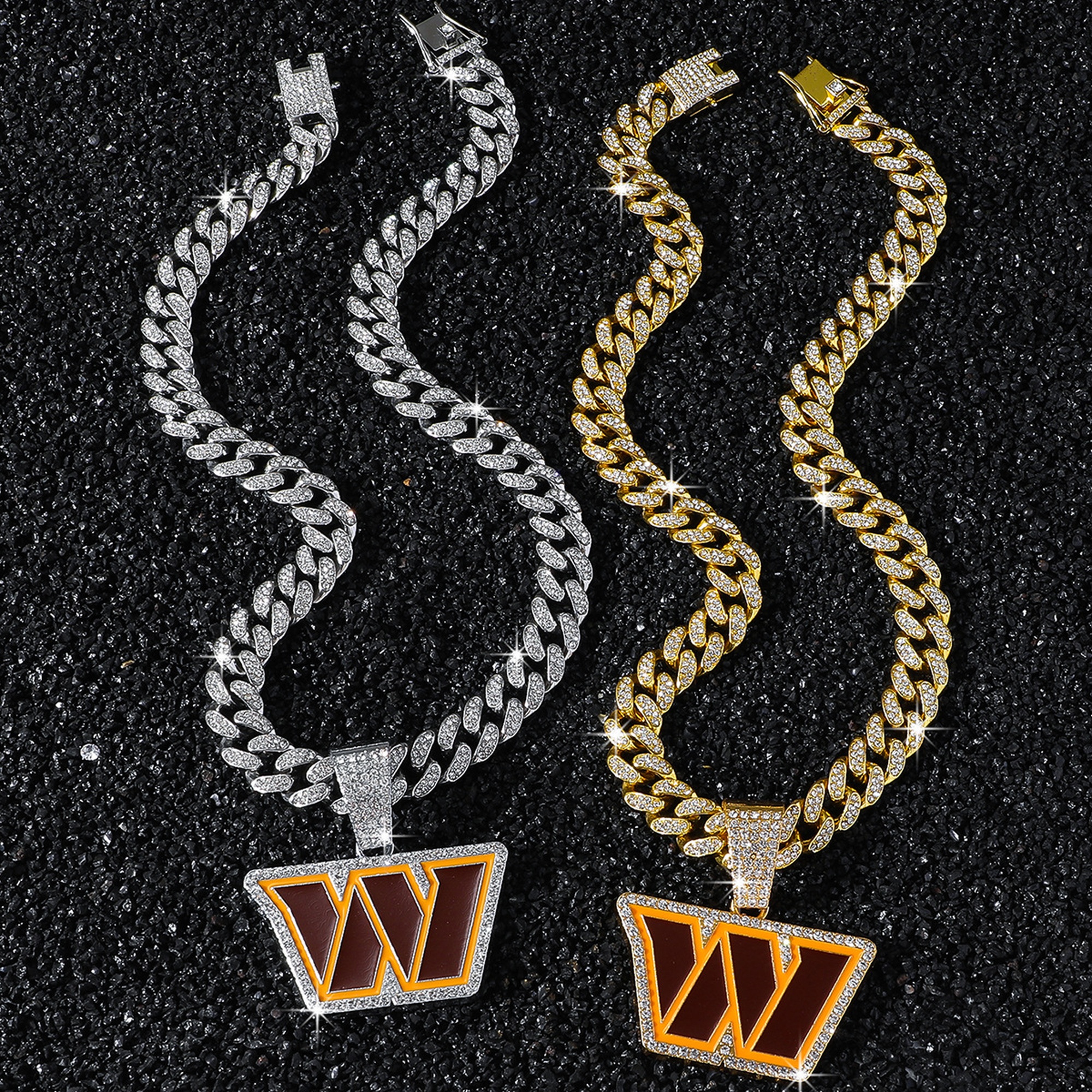 Football Team Cuban Link Pendant Necklace