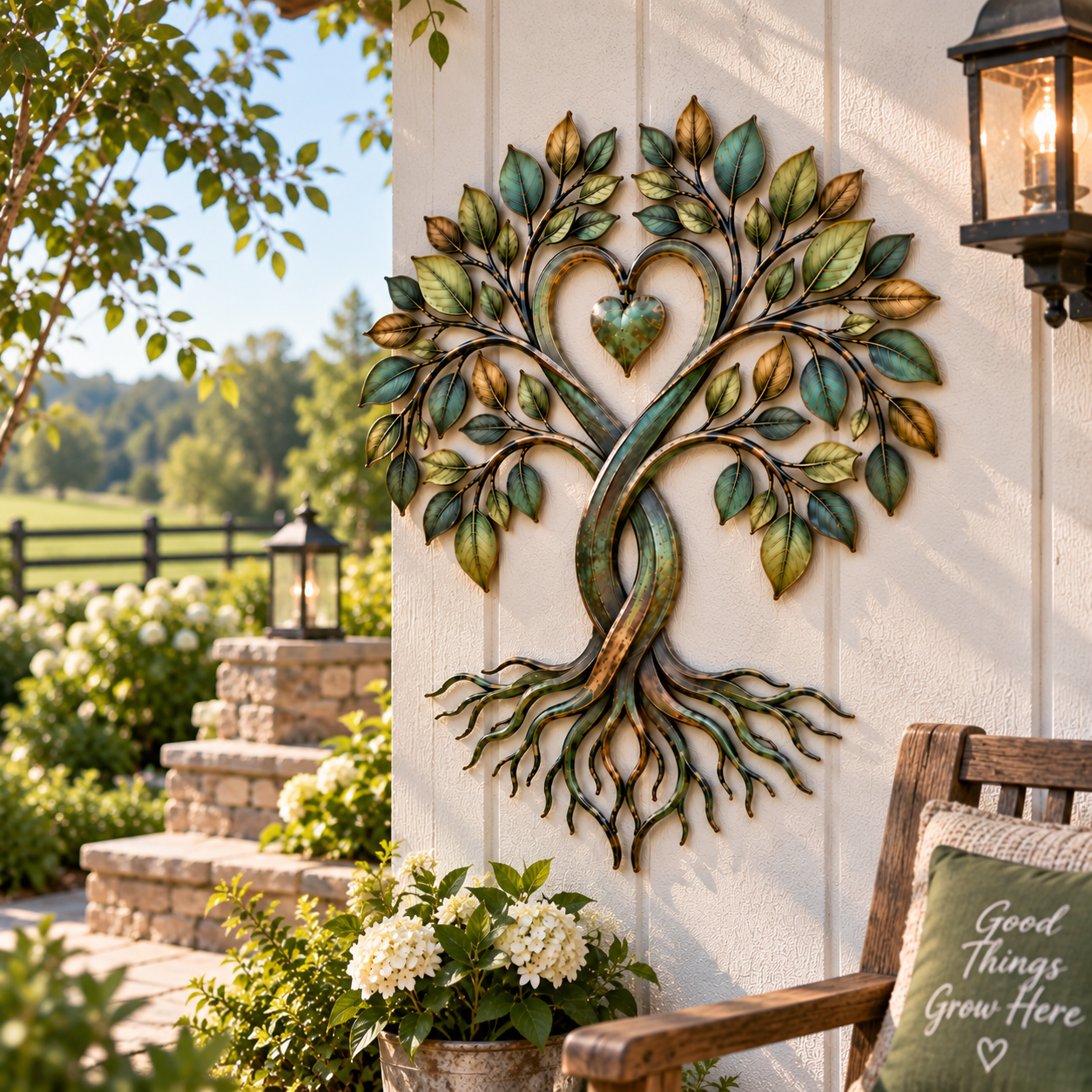 Tree of Life Heart Metal Wall Decor