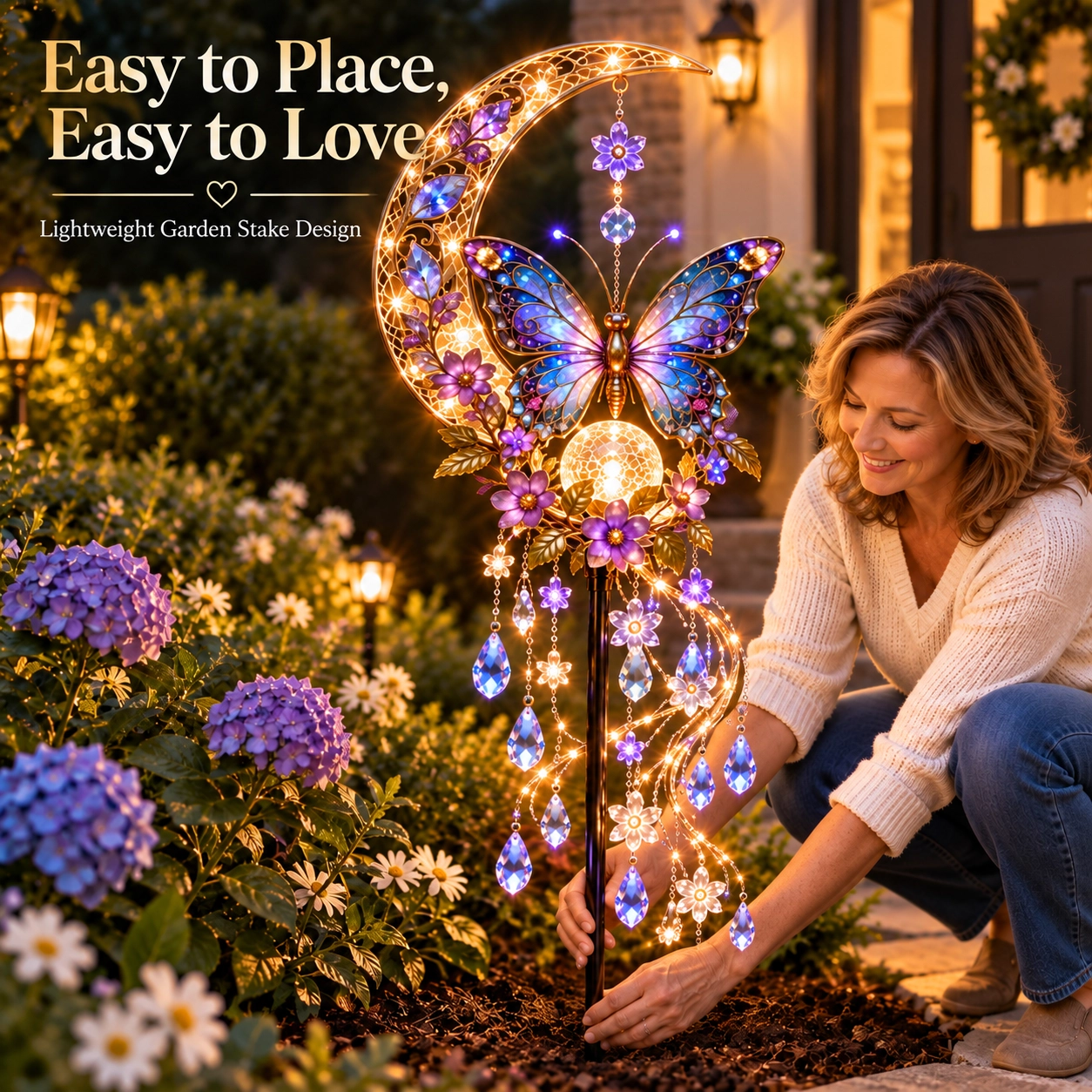 🔥Last Day 49% OFF🔥Cross & Lily Solar Garden Light™ | Christian Faith Garden Stake ✝️✨