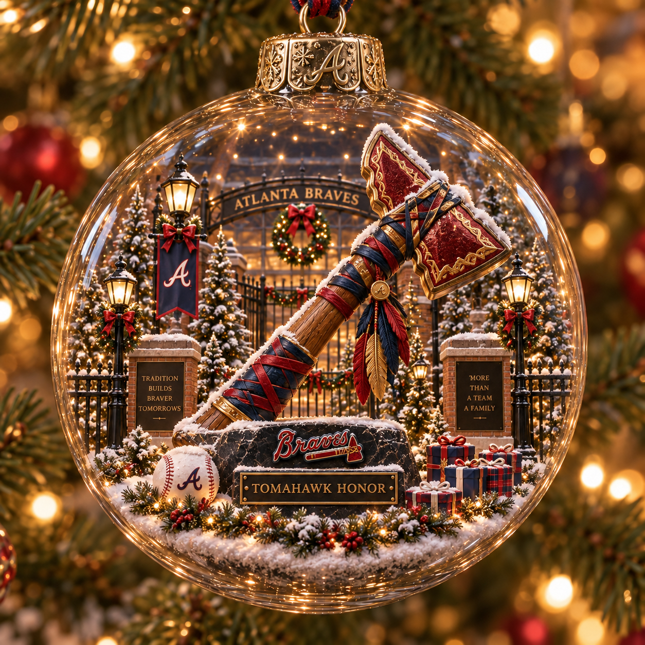 ⚾🎄 Chop On – Light-Up Baseball Heritage Christmas Ornament