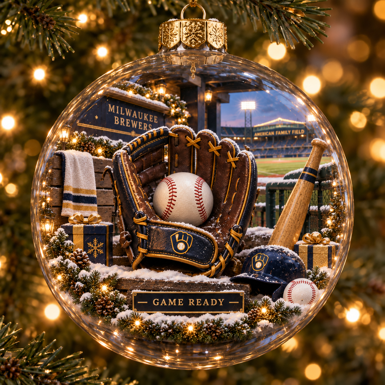 ⚾🎄 Good People. Good Baseball. – Light-Up Baseball Heritage Christmas Ornament