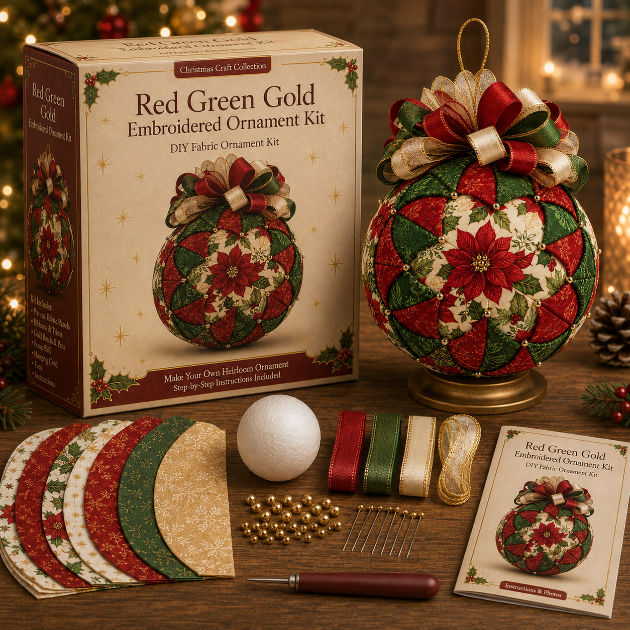 🔥Last Day 49% OFF – DIY Christmas Patchwork Ornament Kit