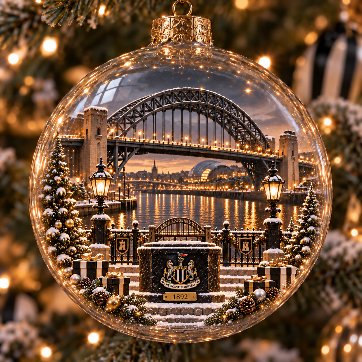 🎄 Howay the Lads Light-Up Football Heritage Diorama Ornament