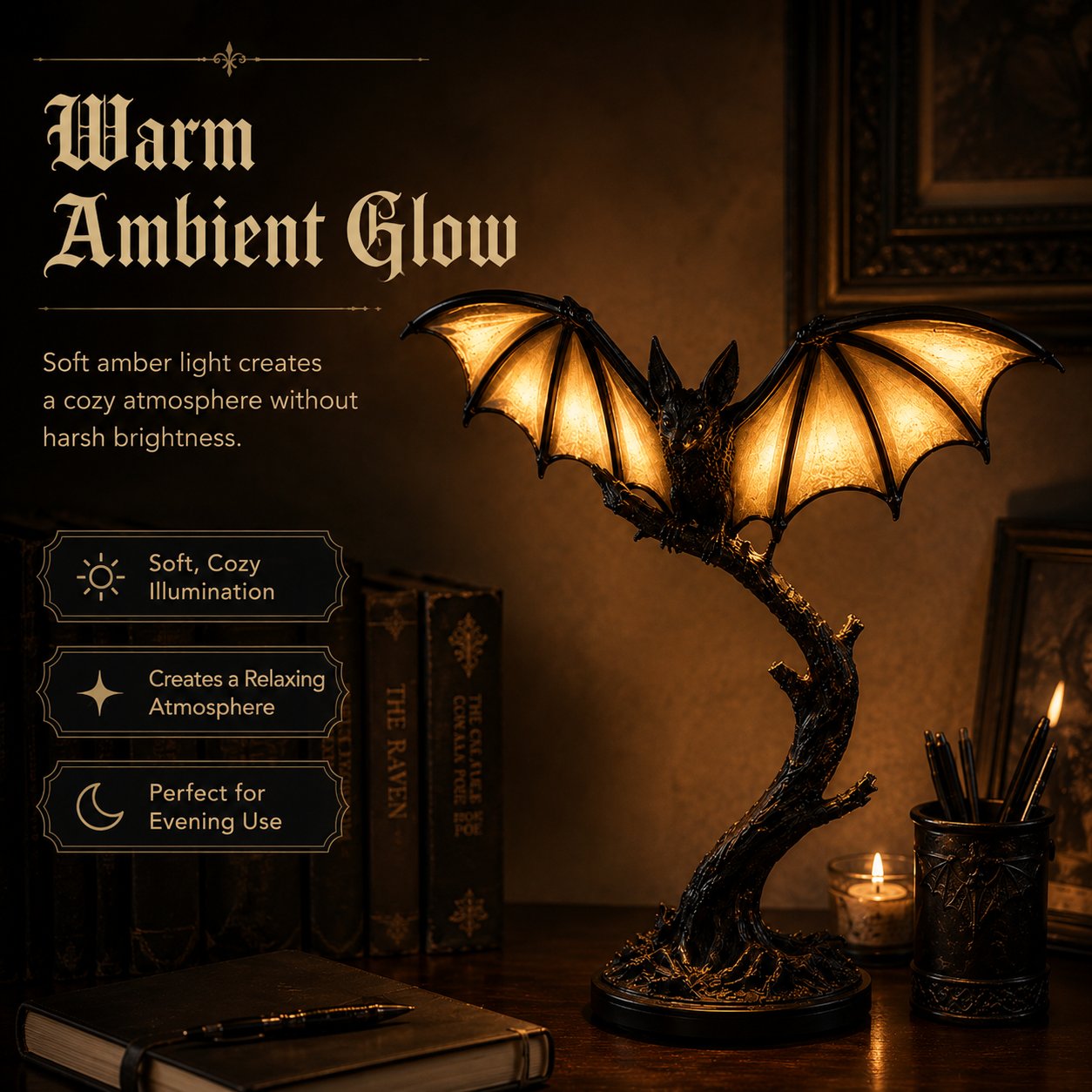 🔥 39% OFF – Glowing Bat Desk Lamp🎉Only Today Buy More Save More🔥