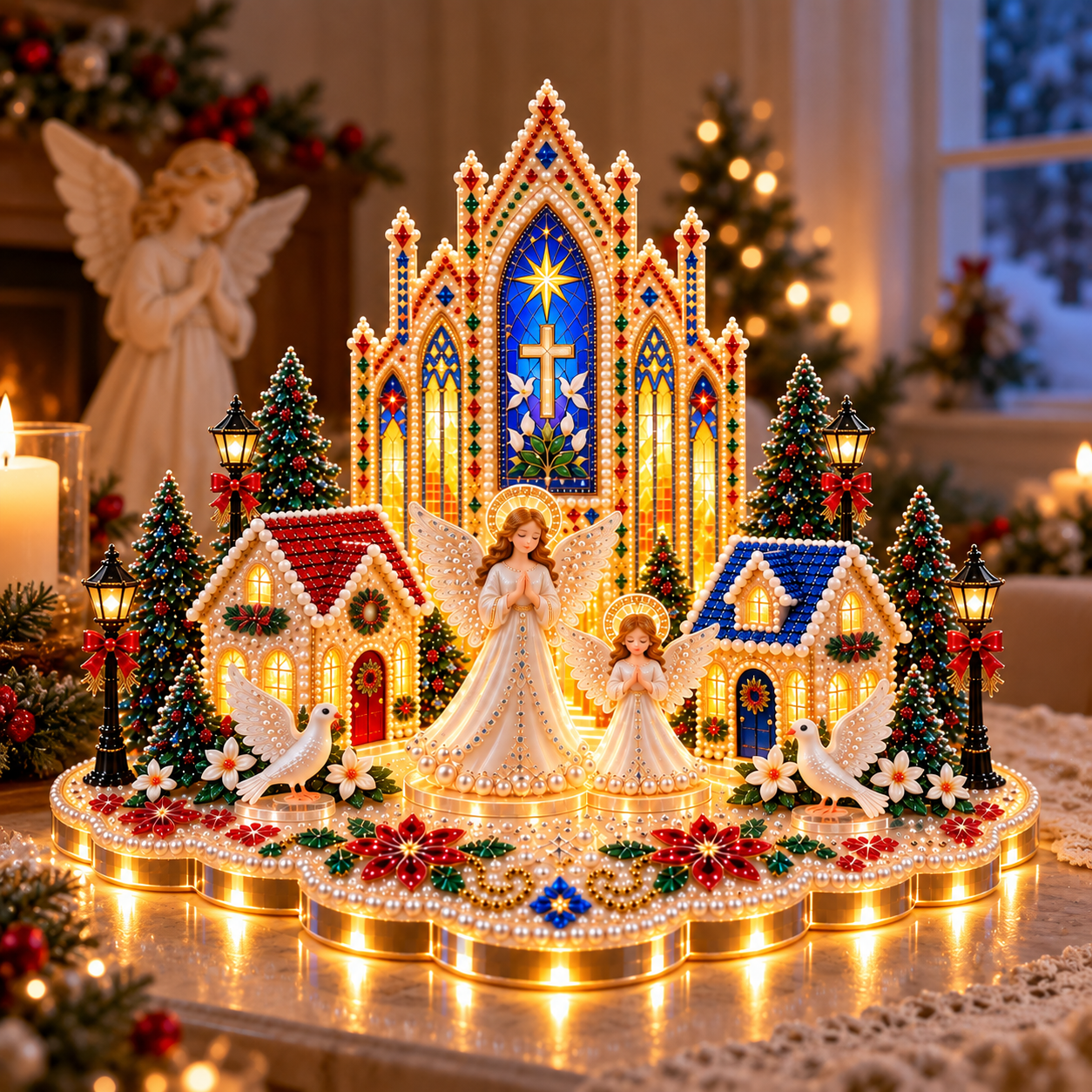 Last Day 70% OFF –✨🔥 Sparkling Christmas Church DIY Gem Art Kit