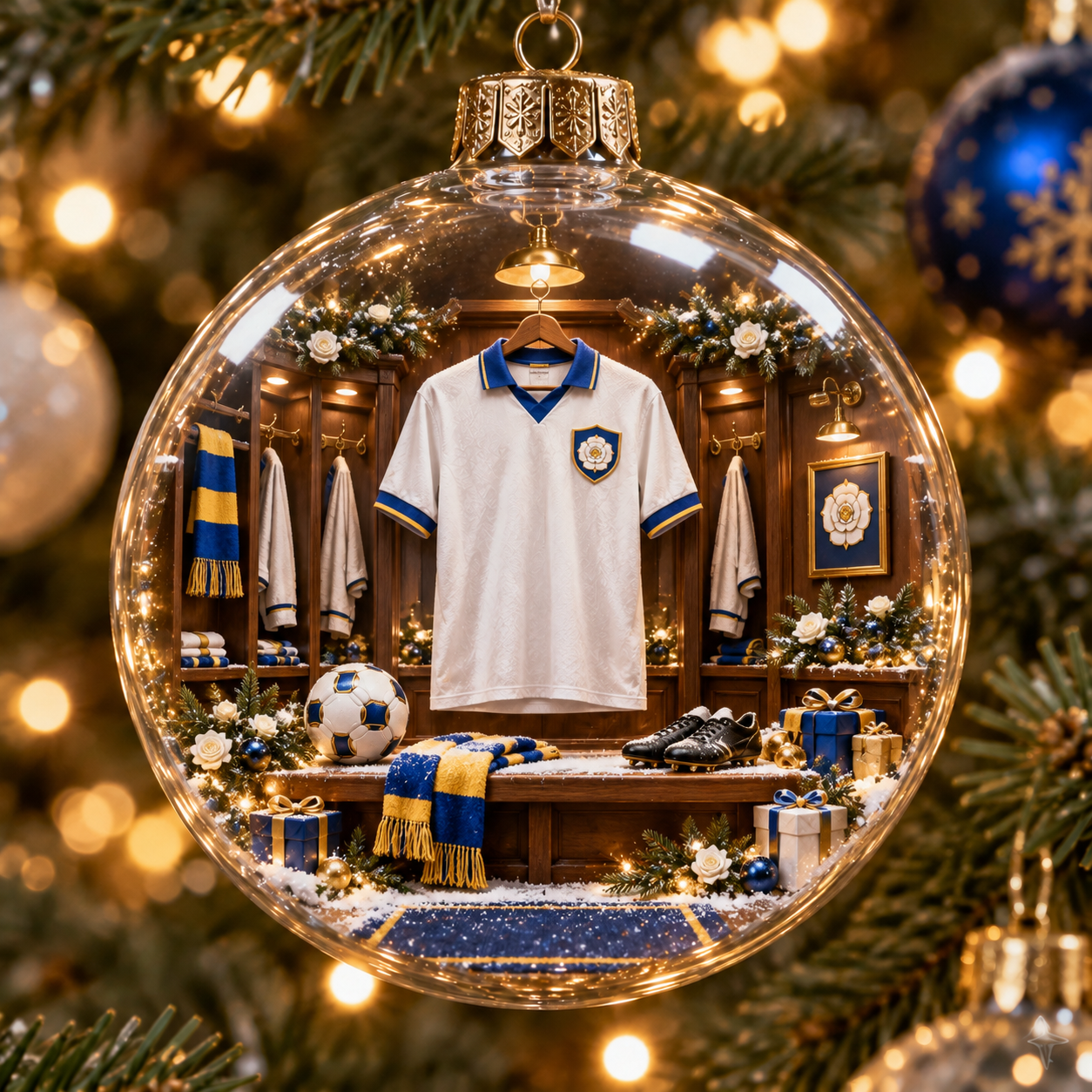 🎄 White Rose Legacy Light-Up Football Heritage Diorama Ornament
