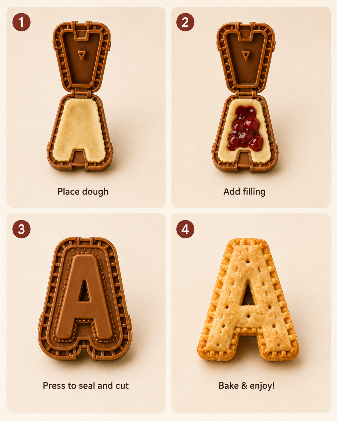 ⏳ Last Day 49% OFF –🎄A–Z Alphabet Mini Pie Mold Collection | 26 Reusable Letter Molds for Spelling Names, Learning Through Play & Making Filled Mini Pies🥧✨