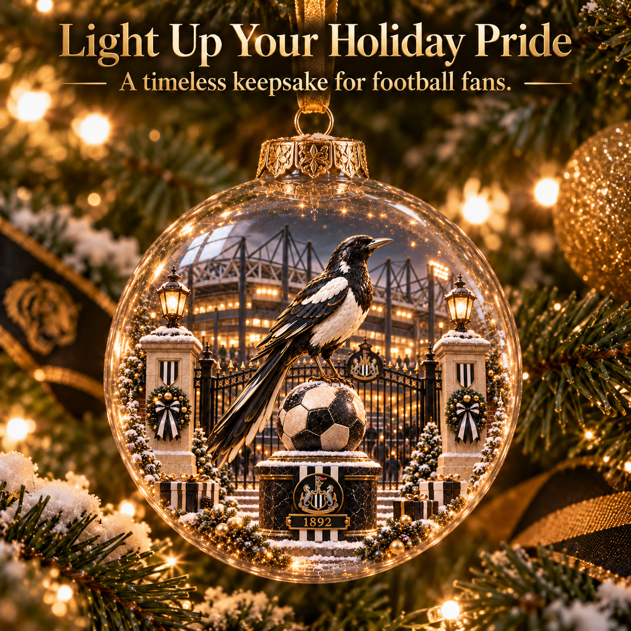 🎄 Howay the Lads Light-Up Football Heritage Diorama Ornament