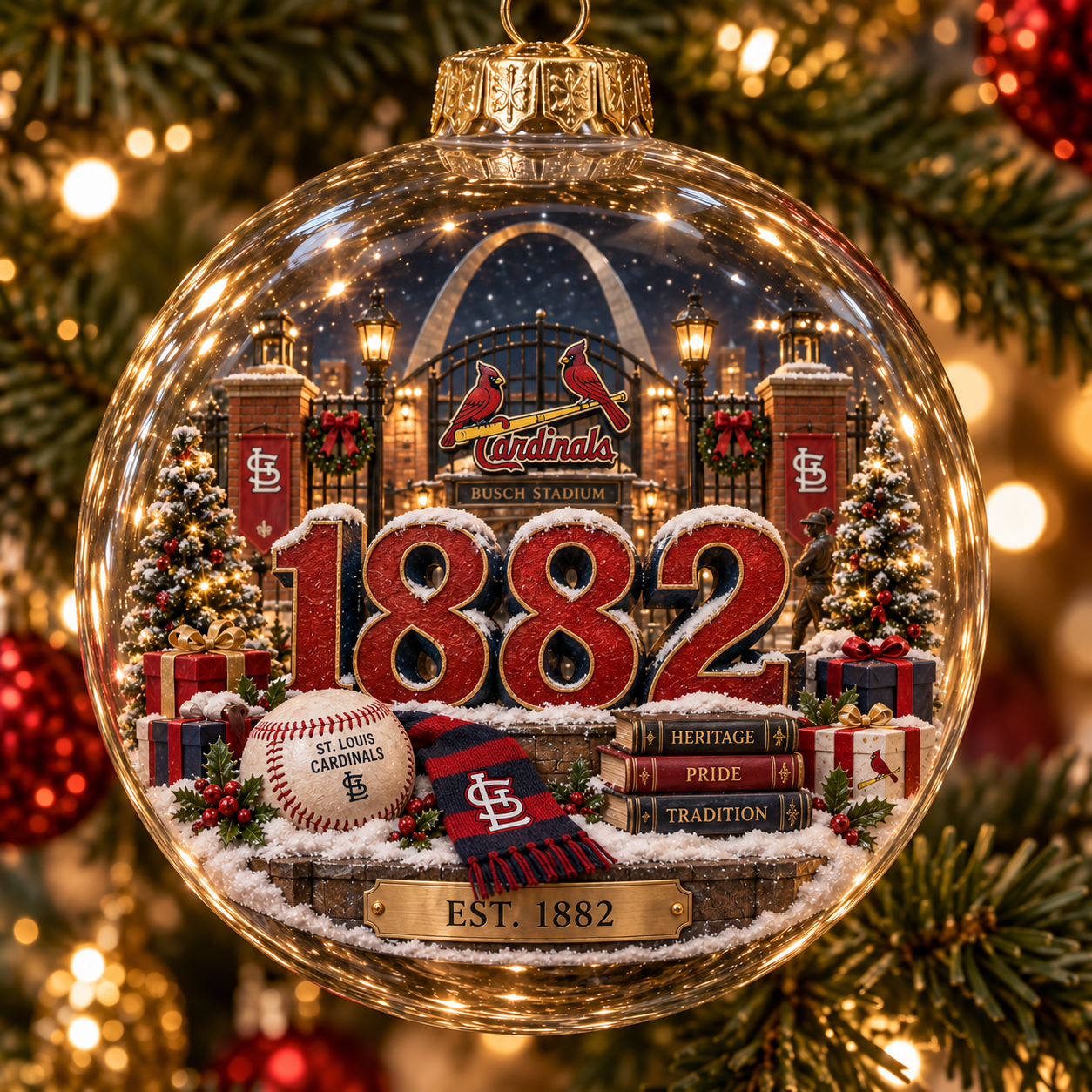 🎄 Go Cards — Light-Up Baseball Diorama Ornament