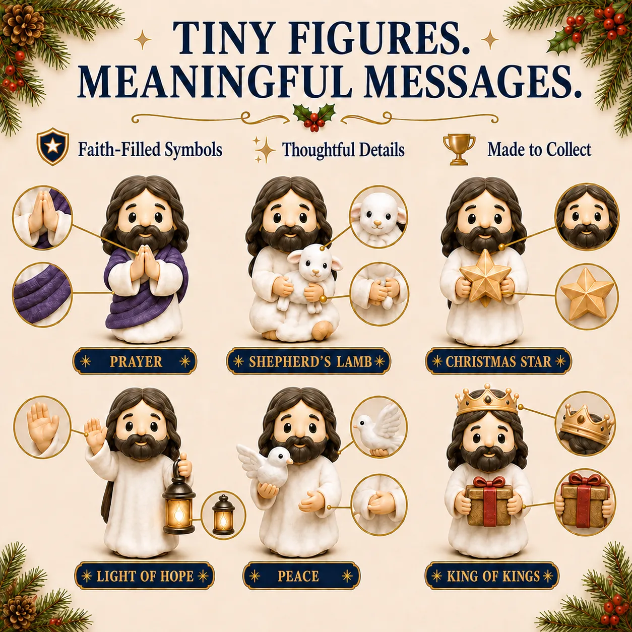 ⏳Only Today 49% OFF – ✝️ 24 Days of Little Jesus Christmas Advent Calendar | 24 Unique Mini Jesus Figures with Meaningful Faith Symbols, No Repeats & Daily Christmas Surprises 🎄✨