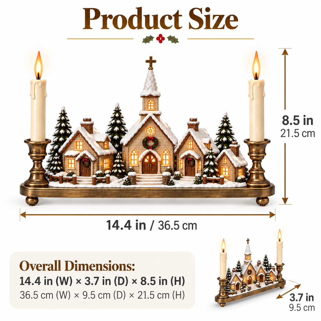 Christmas Eve Village Candlelight Centerpiece