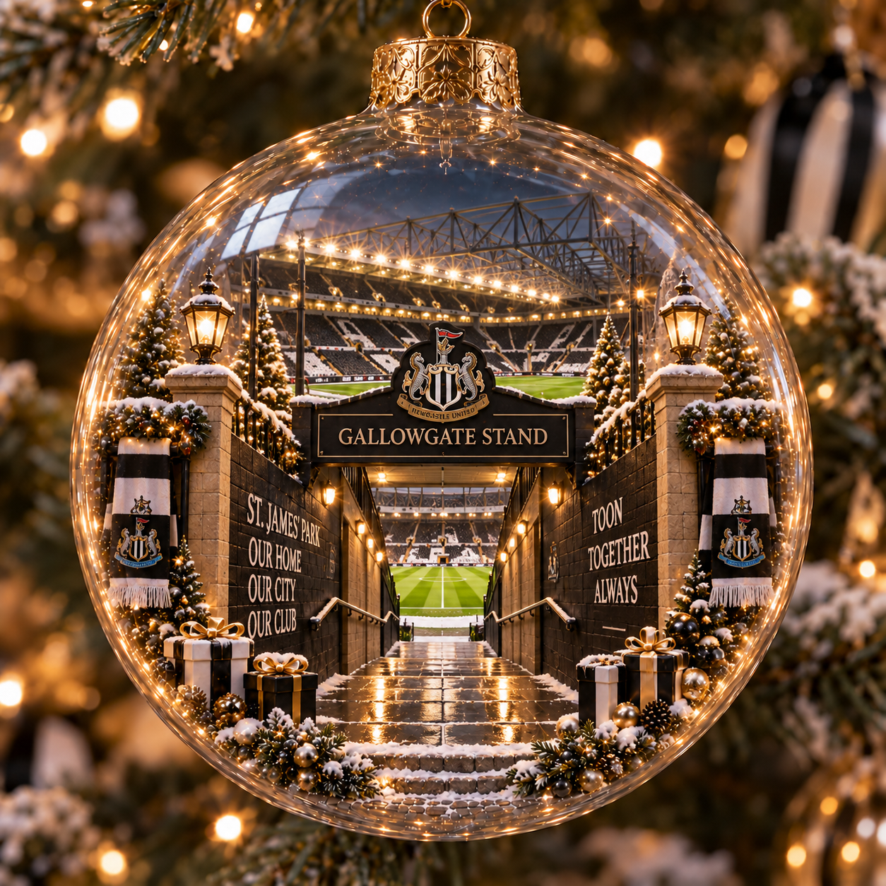 🎄 Howay the Lads Light-Up Football Heritage Diorama Ornament