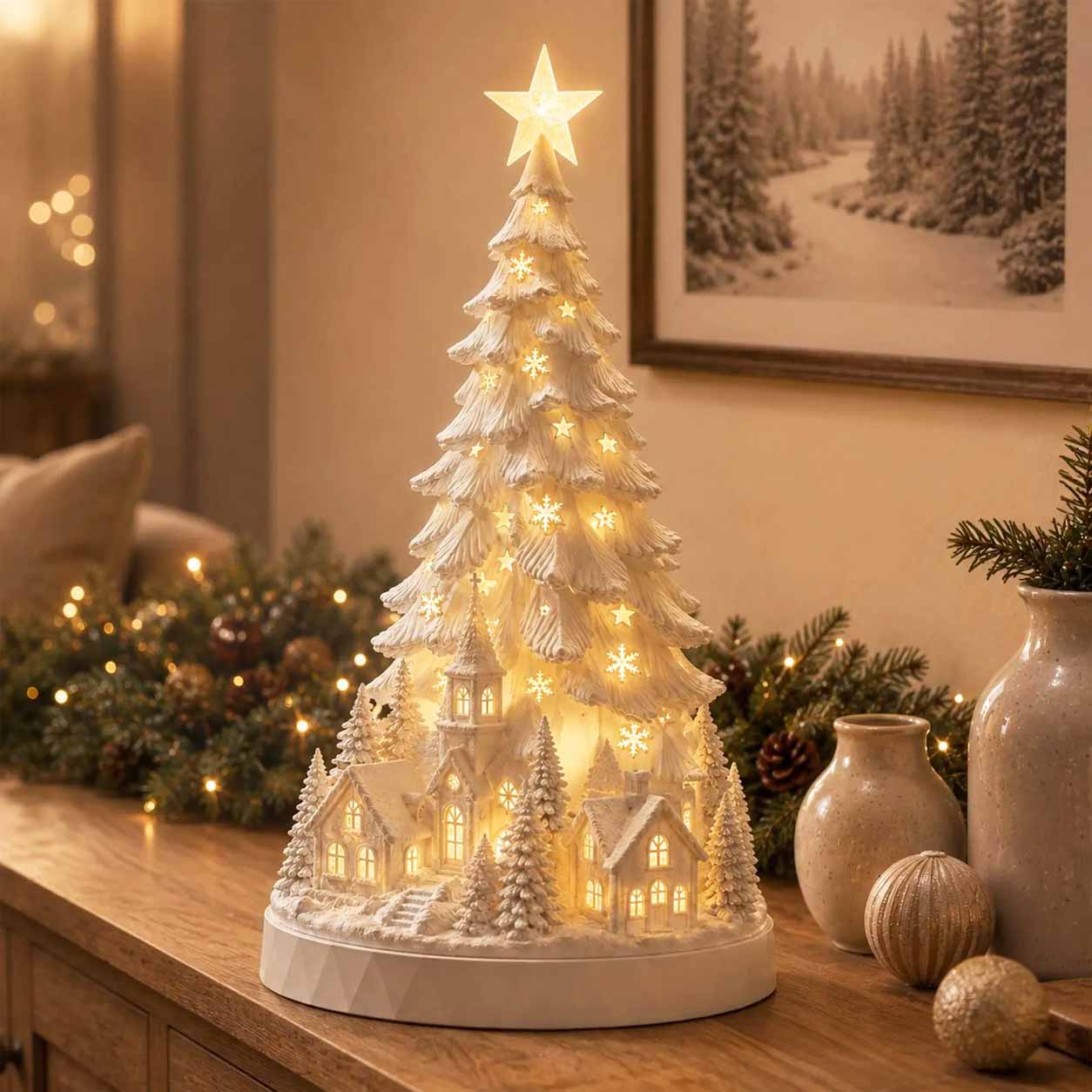 🏠Last Day 60% OFF -Christmas Village Tree Lamp