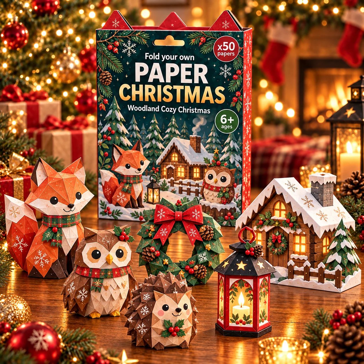 🦊Woodland Christmas 🧘Relaxing & Beginner-Friendly- 3D DIY Paper Christmas(💕Step-by-Step Guide Included)