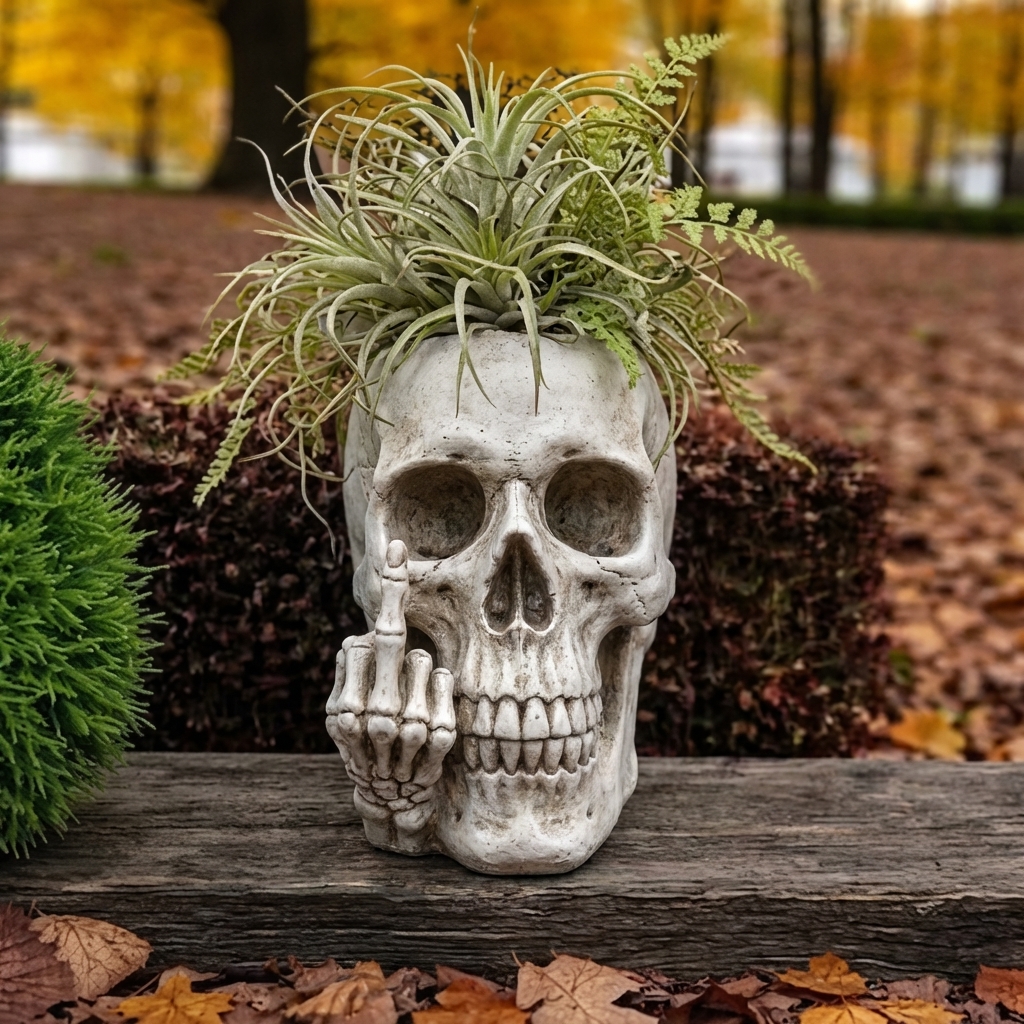 Skull Planter Instantly Infuse Your Plants with Personality 