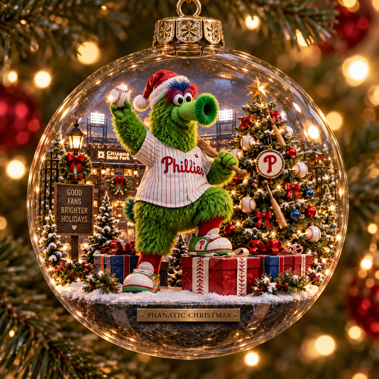 ⚾🎄 More Than a Game – Light-Up Baseball Heritage Christmas Ornament