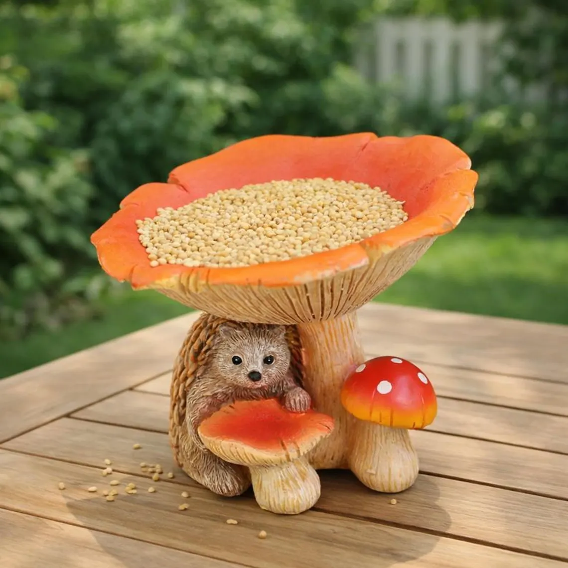 Hedgehog-shaped bird feeder