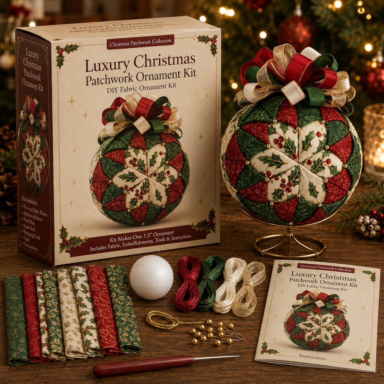🔥Last Day 49% OFF – DIY Christmas Patchwork Ornament Kit
