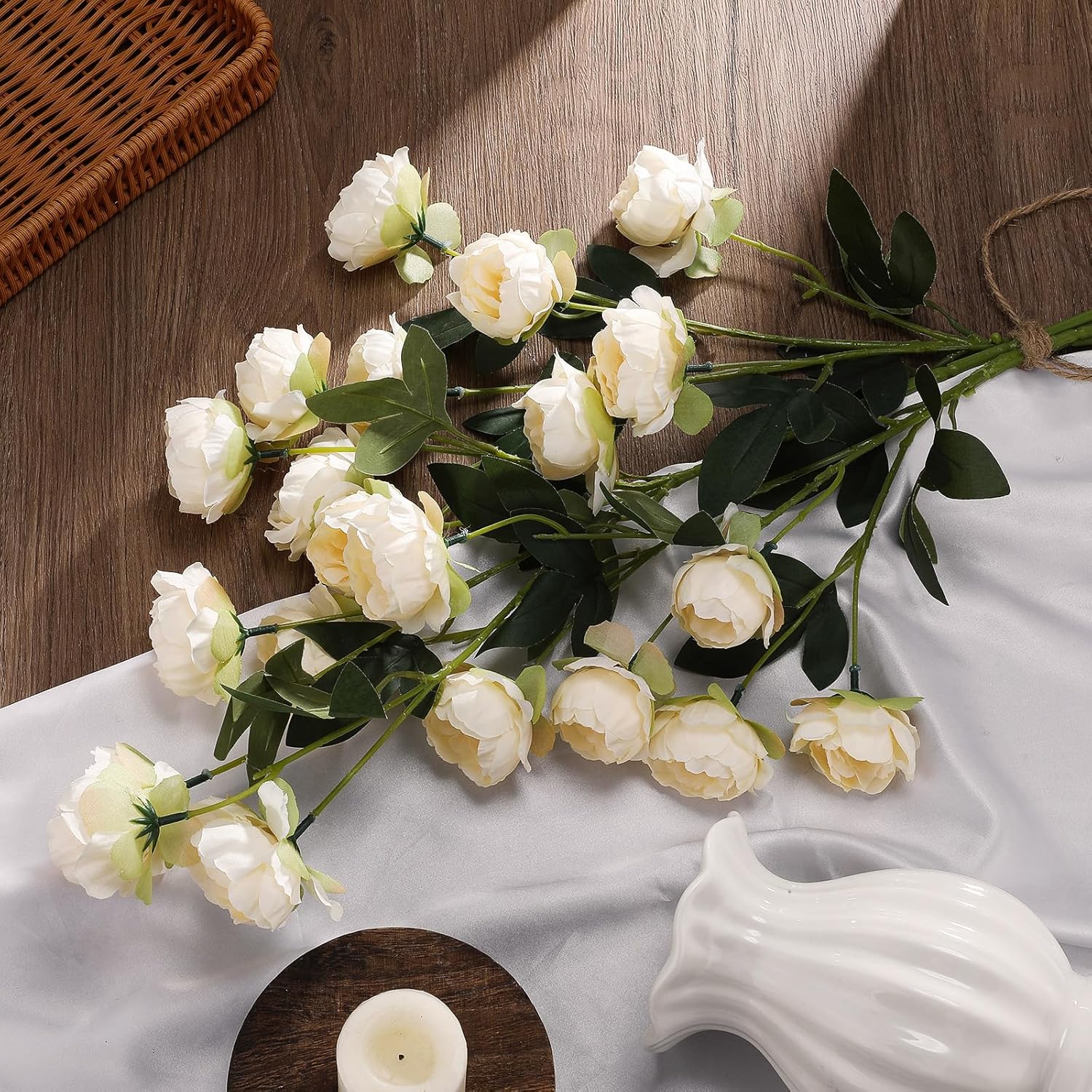 Artificial Peony Stems for Vase Styling Set of 3