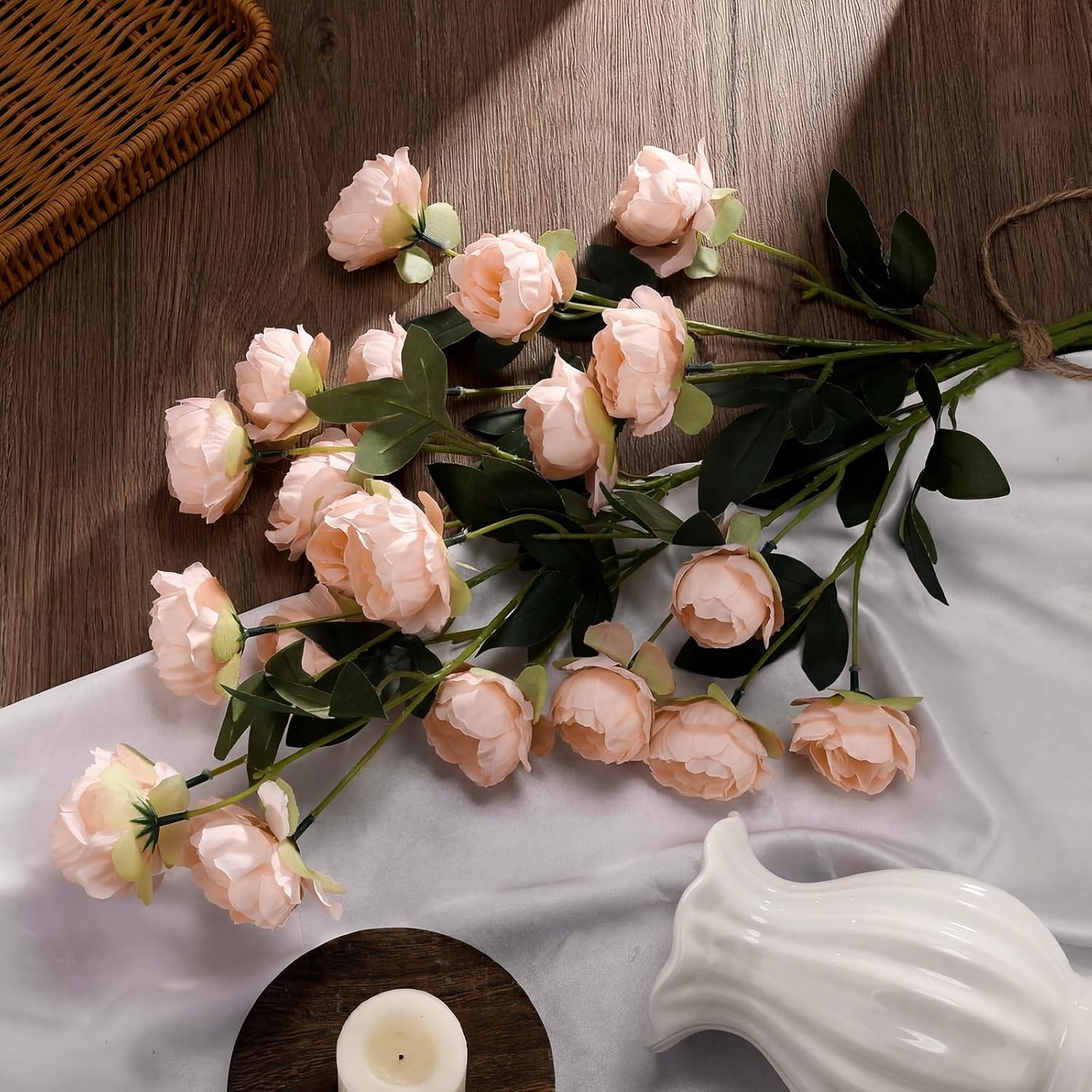 Artificial Peony Stems for Vase Styling Set of 3