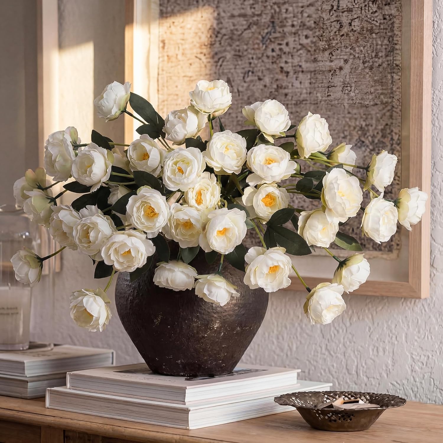 Artificial Peony Stems for Vase Styling Set of 3