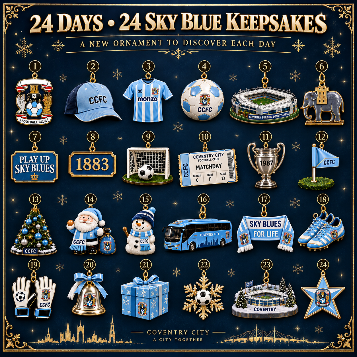 🎄 Play Up Sky Blues! Football Christmas Advent Calendar