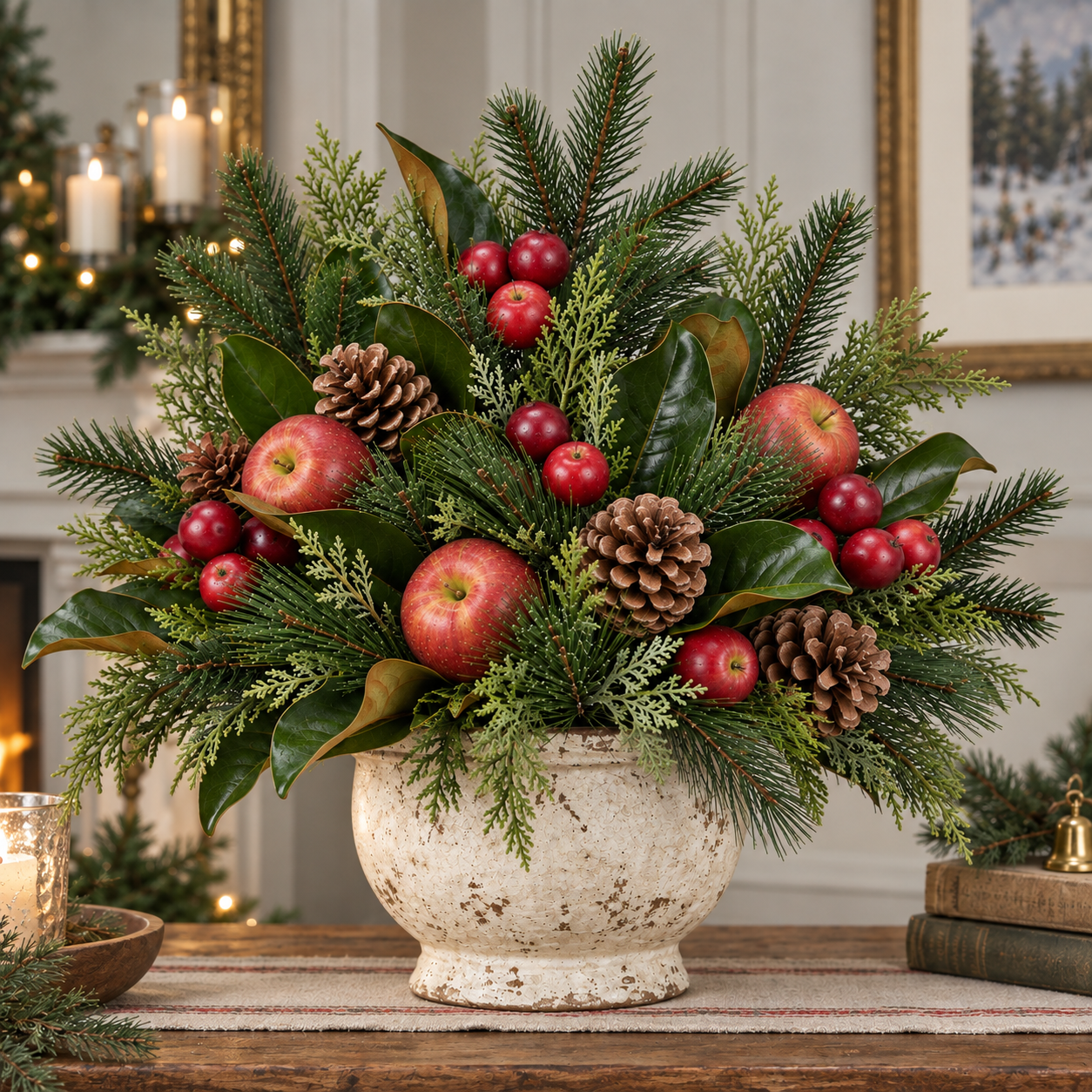 3-Pack Vintage Woodland Apple Christmas Picks