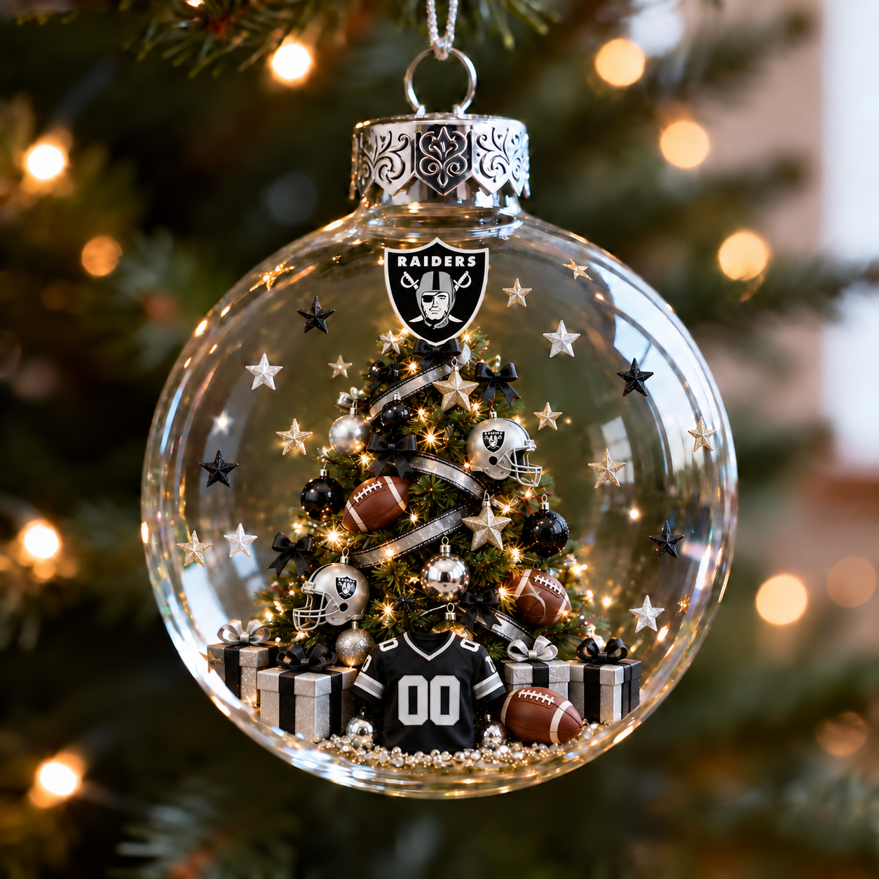 🎄 32-Team Football Christmas Tree Light-Up Ornament