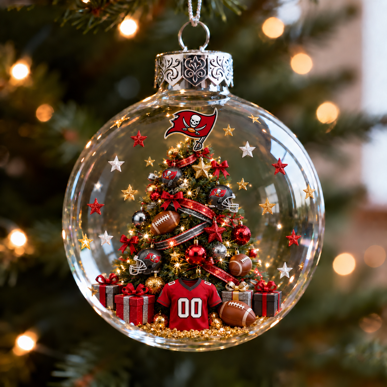 🎄 32-Team Football Christmas Tree Light-Up Ornament