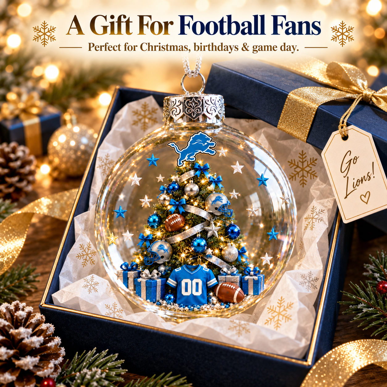 🎄 32-Team Football Christmas Tree Light-Up Ornament
