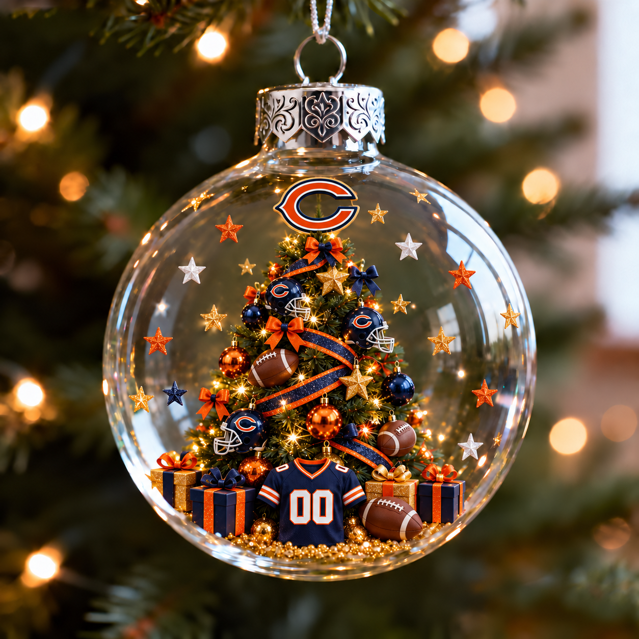 🎄 32-Team Football Christmas Tree Light-Up Ornament
