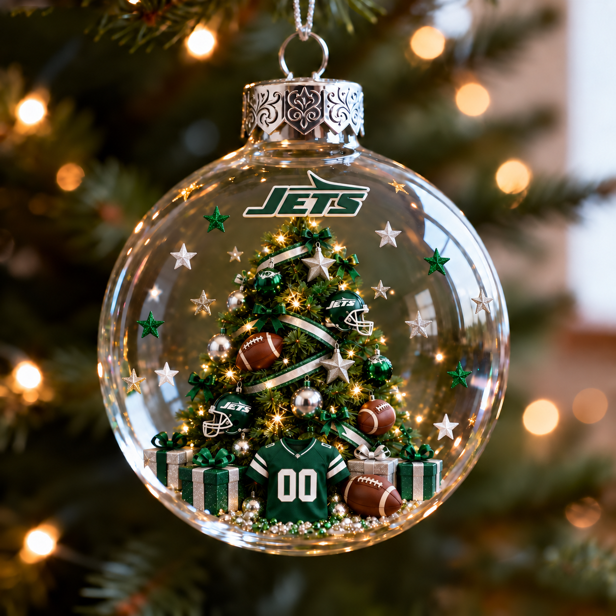 🎄 32-Team Football Christmas Tree Light-Up Ornament
