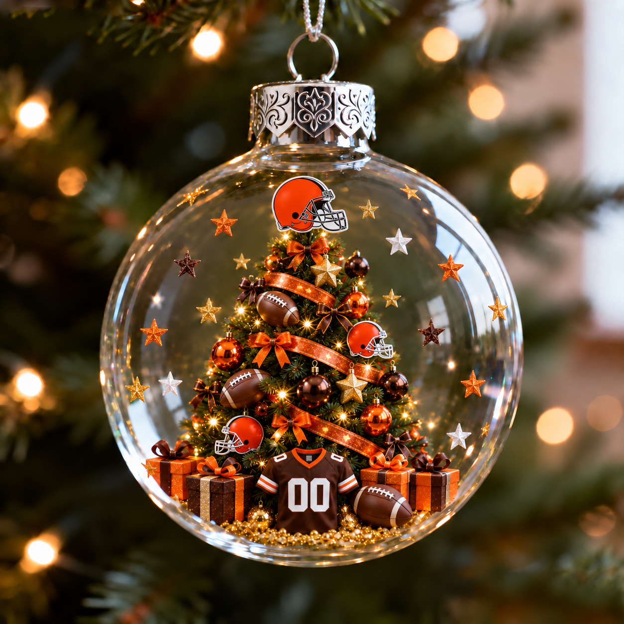 🎄 32-Team Football Christmas Tree Light-Up Ornament