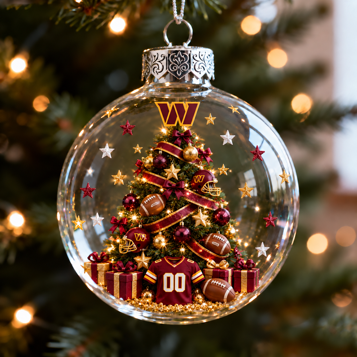 🎄 32-Team Football Christmas Tree Light-Up Ornament