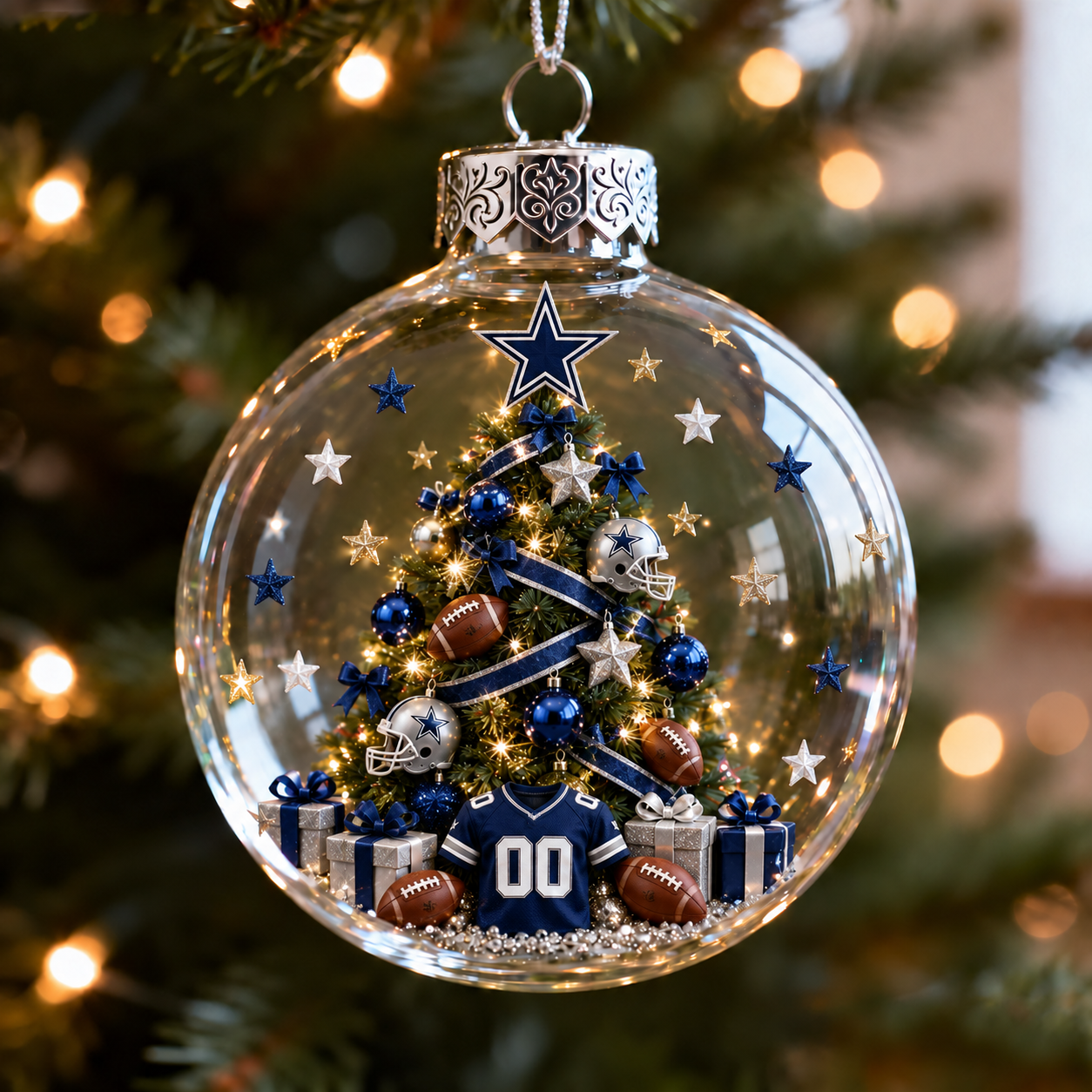 🎄 32-Team Football Christmas Tree Light-Up Ornament