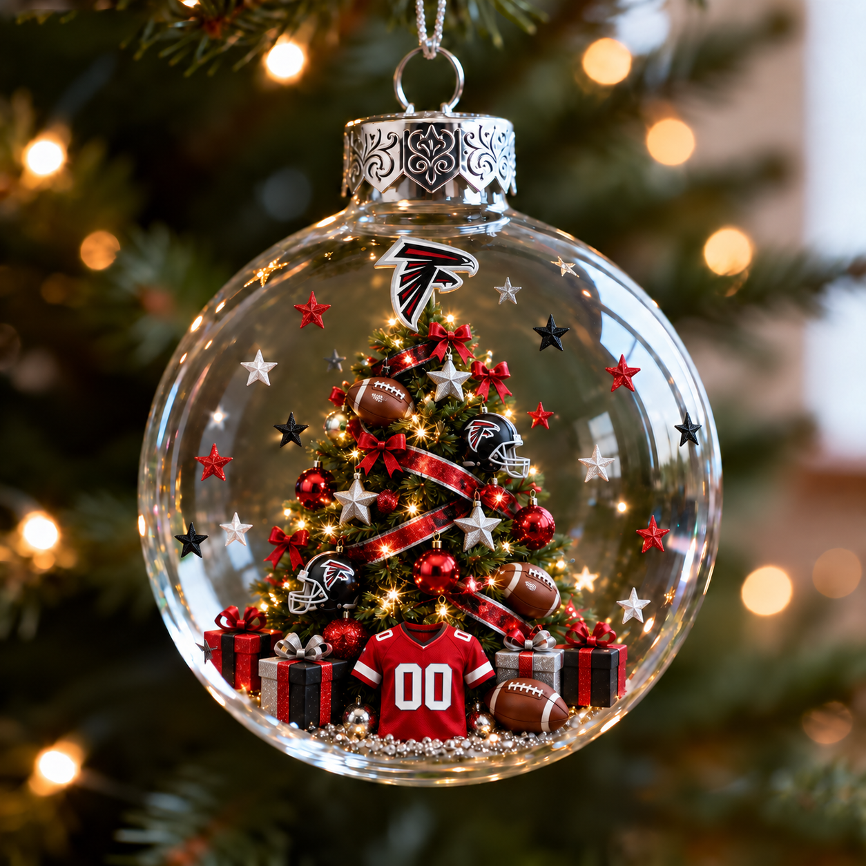 🎄 32-Team Football Christmas Tree Light-Up Ornament