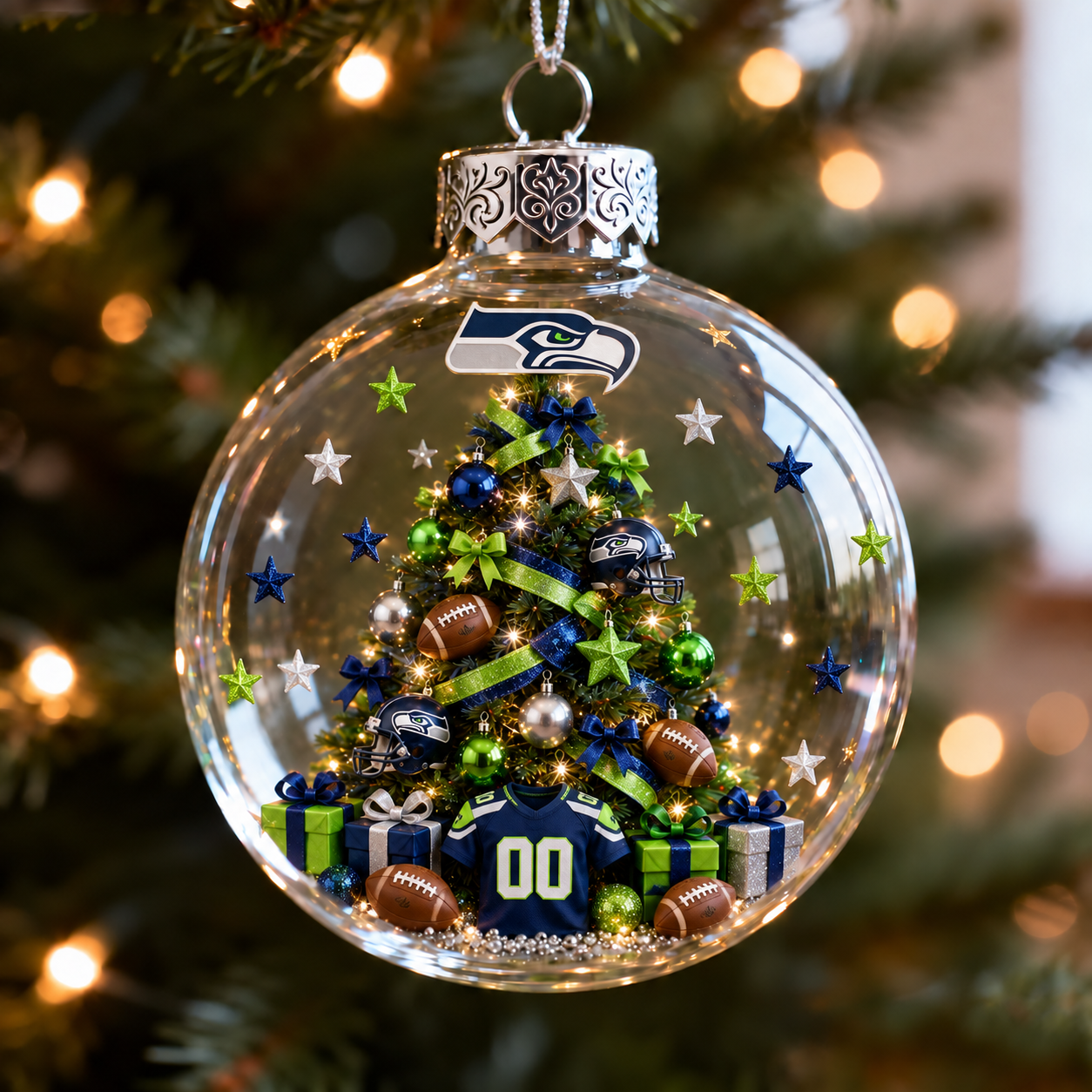 🎄 32-Team Football Christmas Tree Light-Up Ornament