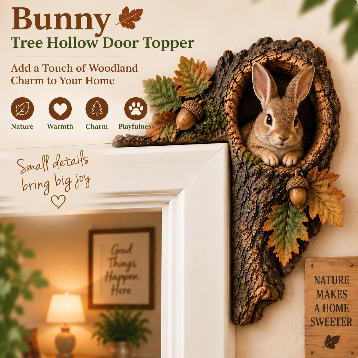 🔥Last Day BUY 3 GET 1 FREE🐿️ 3D Chipmunk Tree Hollow Door Topper | Woodland Animal Doorway Decor For Cozy Nature Homes