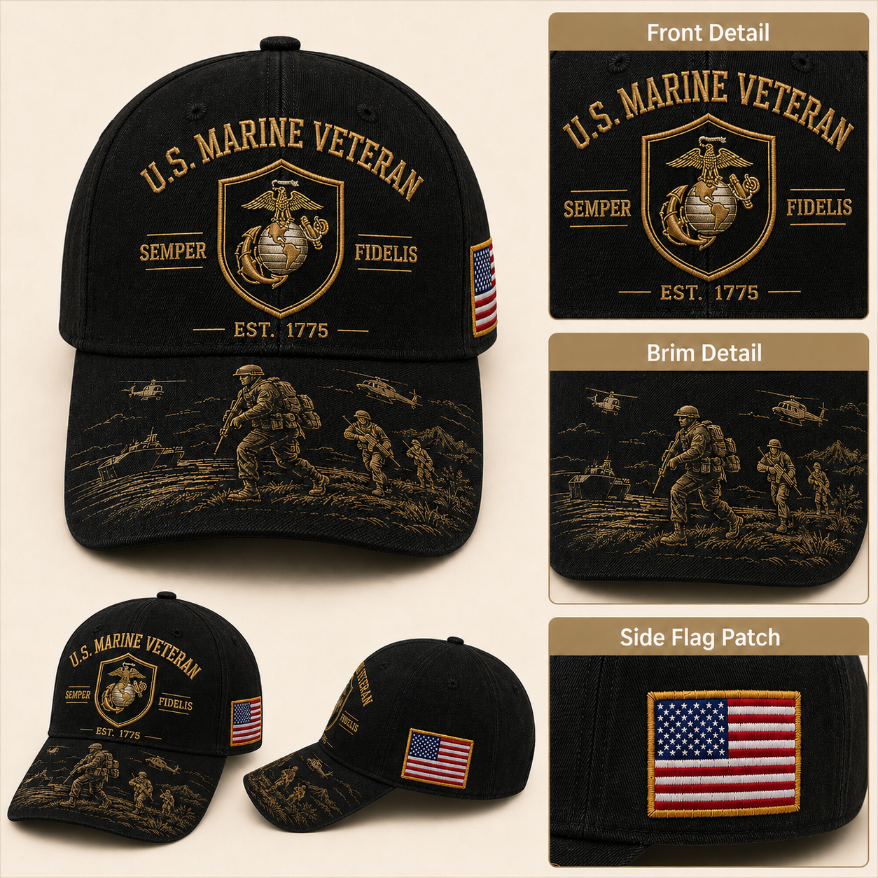U.S. Marine Veteran Semper Fidelis Commemorative Cap 🇺🇸