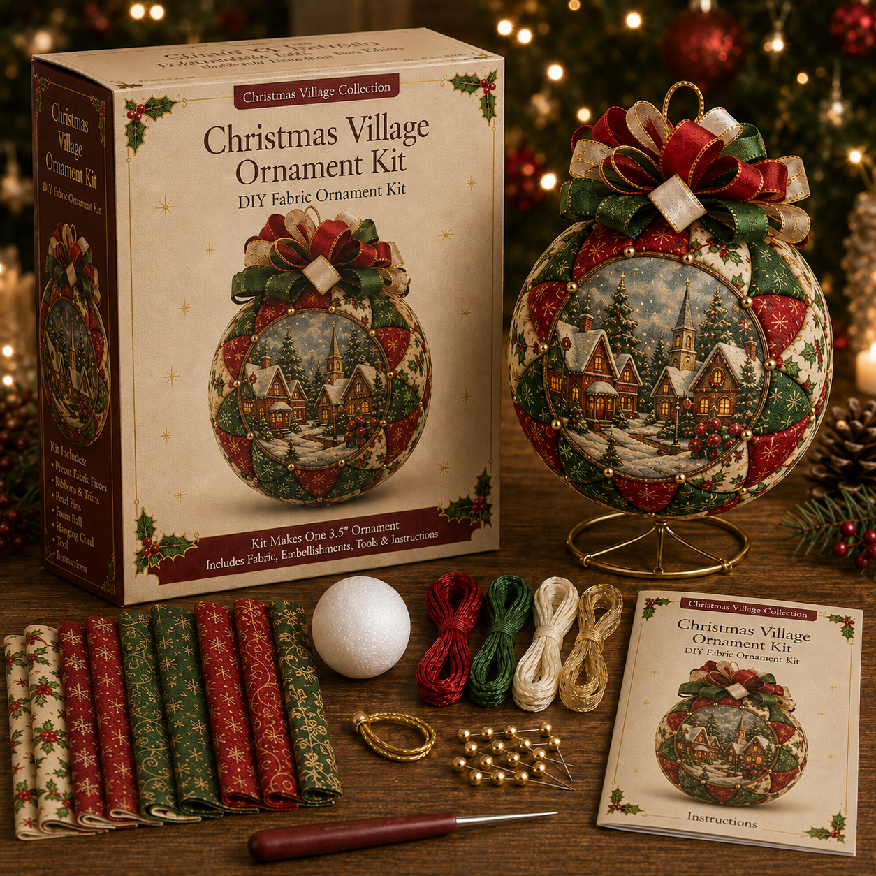 🔥Last Day 49% OFF – DIY Christmas Patchwork Ornament Kit